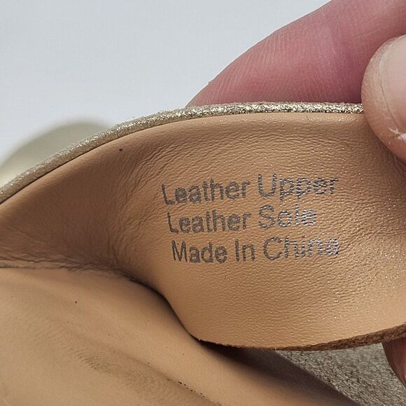 Badgley Mischka Womens SZ 10 Platform Straw Wedge Strappy Gold Metallic Sandals - Picture 12 of 13